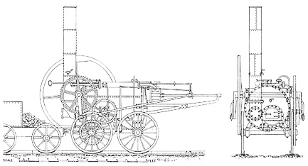 Trevithick Pen-y-Darren Locomotive Drawing