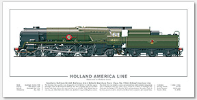 SR/BR No. 35022 Holland America Line Locomotive Print – 1962