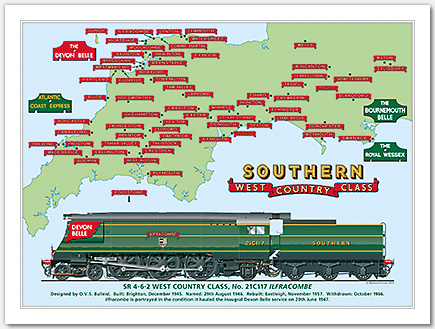 Bulleid West Country Print – No.21C117 Ilfracombe