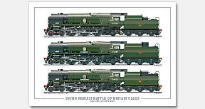 SR/BR 4-6-2 Light Pacific – Rebuilt Battle of Britain Class, No. 34056 Croydon (1962), No. 34087 145 Squadron (1965), No. 34052 Lord Dowding (1966)