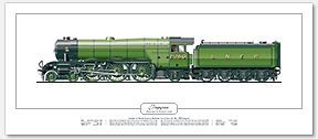 LNER A3 Class No. 2750 Papyrus (H. N. Gresley) Steam Locomotive Print