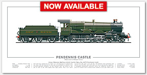 GWR Castle Class No. 4079 Pendennis Castle (C. B Collett) Steam Locomotive Print