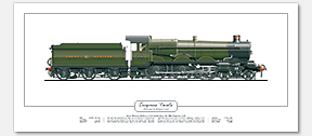 GWR Castle Class No. 5006 Tregenna Castle (C. B Collett) Steam Locomotive Print